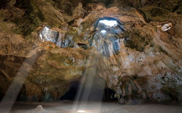Arikok National Park covers nearly 20% of Aruba, showcasing the island's diverse desert landscape, rugged coastlines, and unique geological formations. Visitors can explore ancient limestone caves, natural pools, and historic petroglyphs. It is a haven for hikers and nature lovers looking to experience the wild and untamed beauty of the Aruban outdoors.