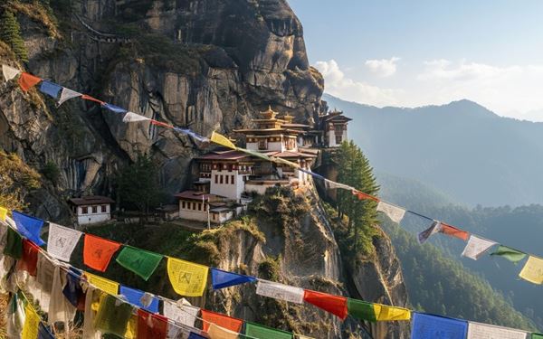 Perched on a cliffside 900 meters above the Paro Valley, the Tiger’s Nest is Bhutan's most iconic landmark and a sacred Buddhist site. The hike to the monastery offers stunning views of the Himalayas and ancient pine forests. This architectural marvel, built around a cave where Guru Rinpoche meditated, is a symbol of spiritual devotion and a highlight for every visitor to Bhutan.