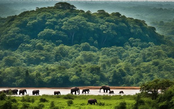 This massive national park is a UNESCO World Heritage site known for its rich biodiversity, including black rhinos, elephants, and leopards. It features vast savannahs and floodplains that host a wide variety of migratory birds. While remote and challenging to visit, the park represents the wild and untouched heart of Central Africa, offering a glimpse into the region's diverse and resilient ecosystems.