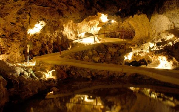 The Hato Caves are historic limestone caverns located near the airport, featuring impressive stalactites, stalagmites, and ancient petroglyphs carved by the Arawak people. Once a hiding place for escaped slaves, the caves offer a fascinating look at the island's geological and social history. Guided tours through the illuminated chambers provide a cool and educational experience in a unique underground setting.