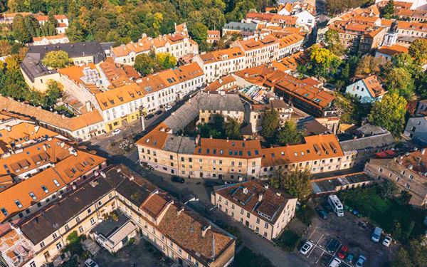 Vilnius Old Town is one of the largest surviving medieval quarters in Europe, known for its stunning Baroque architecture and cobblestone streets. It is home to the bohemian district of Užupis, which declared itself an independent "republic." The town’s numerous churches, hidden courtyards, and the historic Gediminas Tower make it a vibrant and historic heart of the Lithuanian capital.